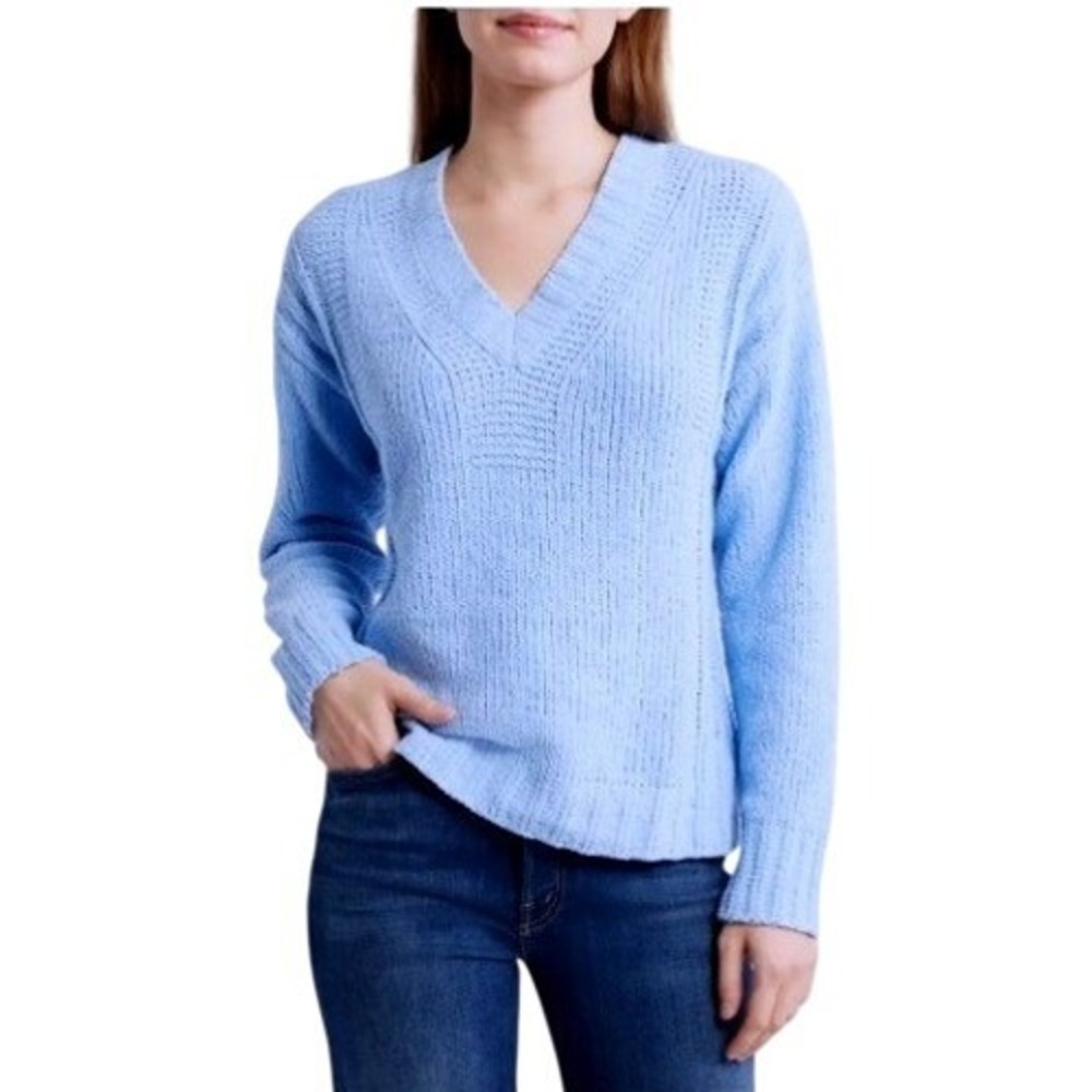 Tommy Bahama Womens Size XL Lt Sky Blue Malibu Chenille V Neck Sweater NWT